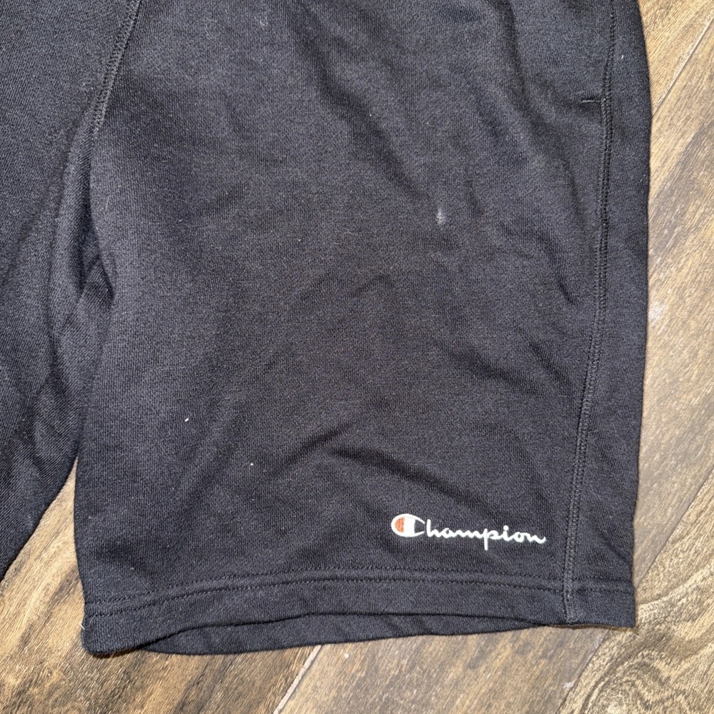 Champion Fleece Shorts Athleticwear Black Drawstring Pockets Men's Size M - Picture 3 of 7